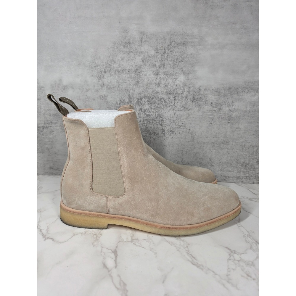 New Republic Mens Suede Chelsea Ankle Boots Sand Tan Crepe Sole Pull On 10.5 US